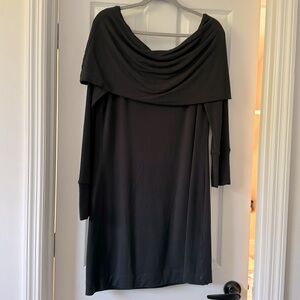 Large Lilly Pulitzer cowell neck black cotton dress